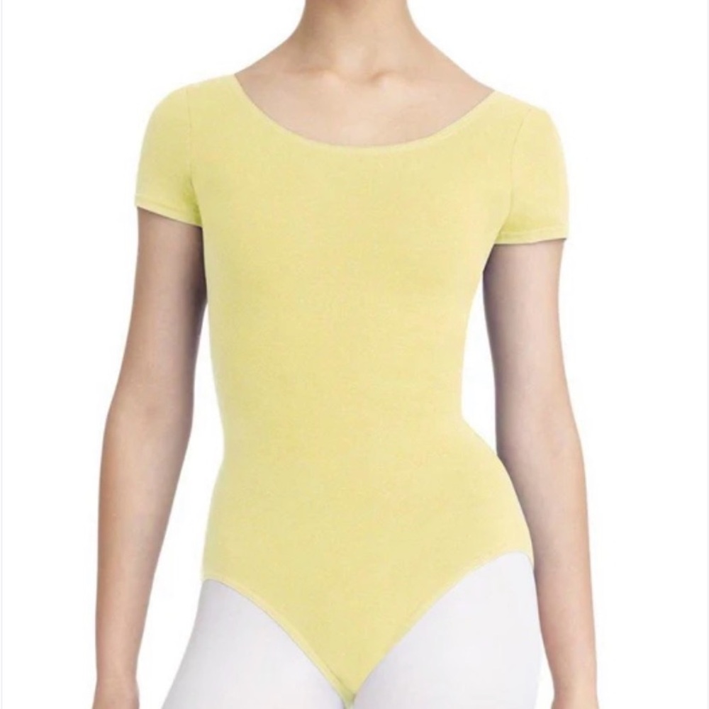 Capezio Yellow Leotard Womens XS Butterscotch NWT lined